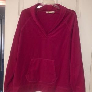 LL Bean fleece long sleeve warm pink top